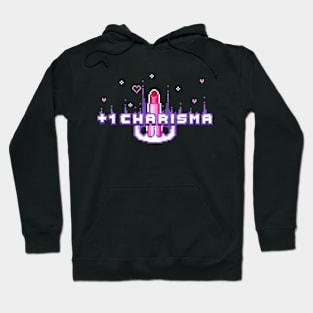 +1 Charisma Geeky Pink Magic Lipstick Pixel Art Hoodie